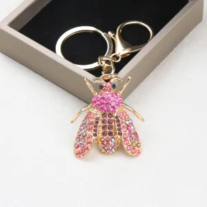 Luxus Strass Biene Schlüsselanhänger Legierung Insekt Schlüsselring Biene Tasche Anhänger Charm Für Damen Mädchen Mode Schmuck Zubehör