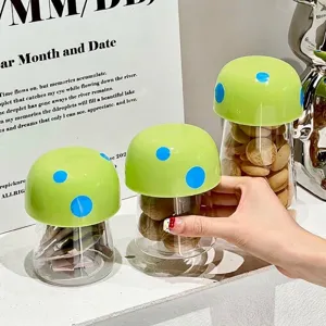 Creative Mushroom Shaped Sealed Jar Kitchen Transparent Plastic Storage Tank For Snack Nut Grain Moisture Proof Food Container