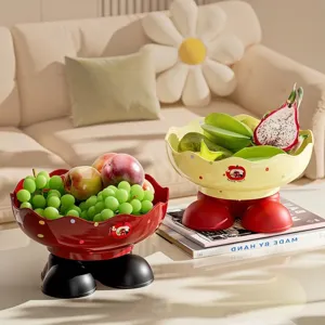 Assiette à Fruits Créative Avec Base de Chaussure de Bande Dessinée Bord Ondulé Bol à Snack en Plastique pour Salon Table Basse
