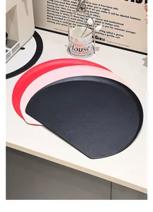 Set of three TPU anti-slip D-shaped cutting boards in red, pink, and black colors