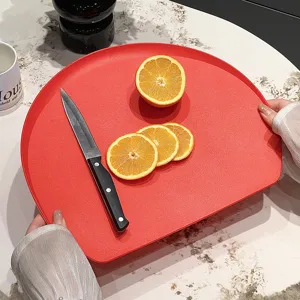 D-Shaped TPU Kitchen Cutting Board Anti-Slip Antibacterial Mildew Resistant Double-Sided Chopping Board Home Fruit Tray