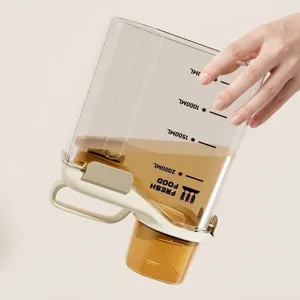 Food-grade airtight storage container for grains with handle and clear measurements