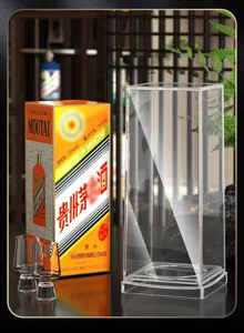 Hochtransparente Acryl-Vitrinenbox zur staubgeschützten Aufbewahrung von Moutai-Flaschen