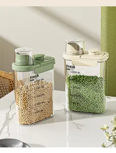 Airtight cereal storage containers with 2500ml measurement markings and pour lids