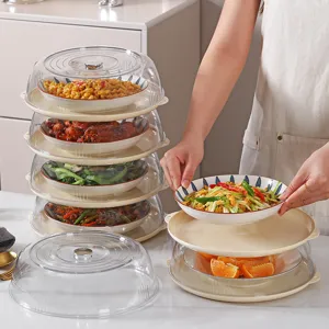 Cubiertas de plástico transparente apilables para platos de mesa
