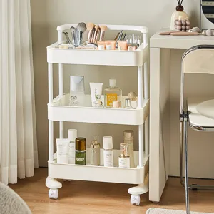 Modern Multi-tier Plastic Rolling Storage Cart With Universal Wheels Mobile Utility Rack For Kitchen Bathroom Office Home Organizer Trolley