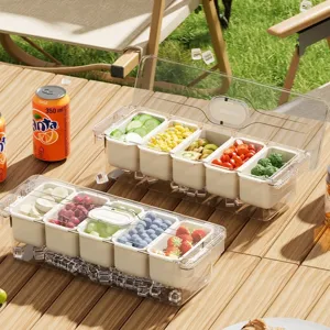 Caja de conservación de frutas portátil para exteriores con compartimentos ensalada