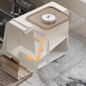 Boîte de stockage de riz hermétique de qualité alimentaire avec boîte à épices