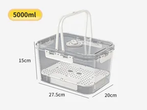 Grande boîte de rangement portable 5000ml avec des dimensions de 27,5x20x15cm