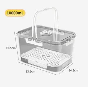 Boîte de rangement de camping transparente 10L, dimensions 33,5 x 24,5 x 18,5 cm