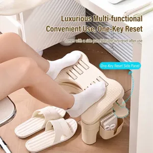 Ergonomic non-slip office footrest with massage rollers for under-desk comfort support