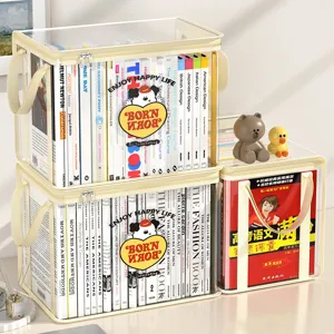 Thickened clear PVC storage bag for books and textbooks with cute cartoon dog design