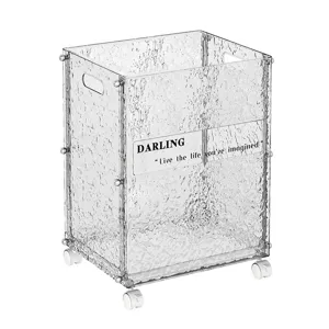 Caja de almacenamiento grande y transparente con ruedas para juguetes y ropa