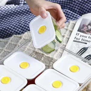 Portable fruit salad storage box with airtight lid and air valve for outdoor use