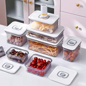 Récipient de Conservation des Aliments Scellé sous Vide Électrique en Plastique Transparent Organisateur de Cuisine