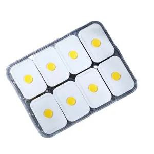 8-piece portable fruit fresh-keeping box set with white lids and yellow vents for storage