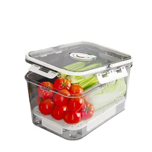 Boîte de rangement de camping transparente avec poignée et conception à double couche