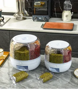 Ensemble de deux distributeurs de grains rotatifs modernes pour stockage de cuisine