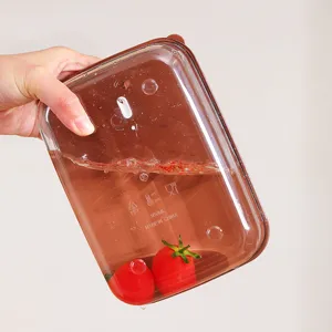 Transparenter PET-Lebensmittelbehälter mit Deckel für Kühlschrank-Obst und Gemüse