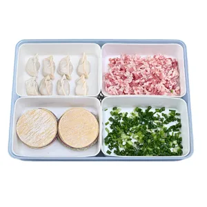 Caja de almacenamiento para refrigerador de 4 compartimentos para albóndigas y carne
