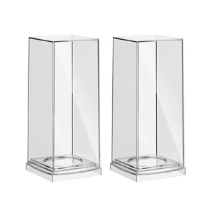 Zwei transparente quadratische Acryl-Displayboxen zur Aufbewahrung von Spirituosenflaschen