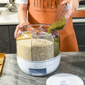 Distributeur de céréales rotatif à 6 grilles pour le stockage organisé de la cuisine