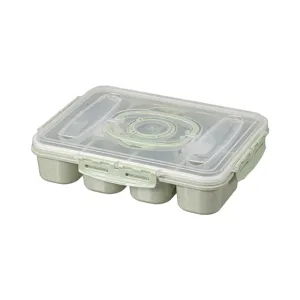 Eco-friendly wheat straw bento box with 10 compartments and secure lid for meal prep