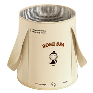 Portable foldable foot spa bucket with thermal insulation for deep home foot soak massage