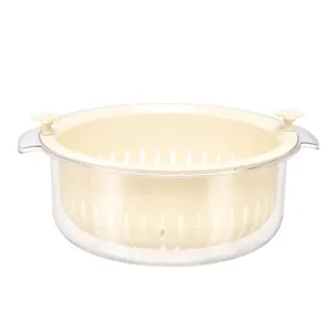 Creative multifunctional double-layer rotating drain basket for fruit and vegetable washing