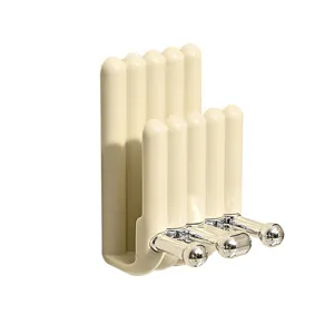 Portaspazzolino elettrico da parete in stile crema con tre ganci cromati
