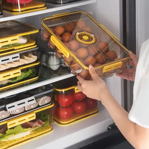 Caja de Almacenamiento de Huevos de PET Transparente Con Temporizador de Frescura Bandeja de Huevos para Refrigerador Con Tapa Cocina