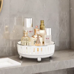 Plateau organisateur rotatif style crème multifonctionnel pour produits cosmétiques