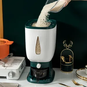 Distributeur de riz hermétique grande capacité avec bouton-poussoir et fenêtre visuelle