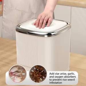 Seau à riz rotatif haut de gamme avec couvercle hermétique pour le stockage de la cuisine