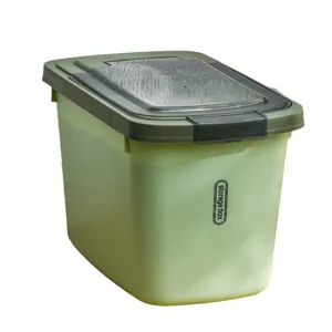 Household airtight green rice storage container with transparent flip-top lid and window