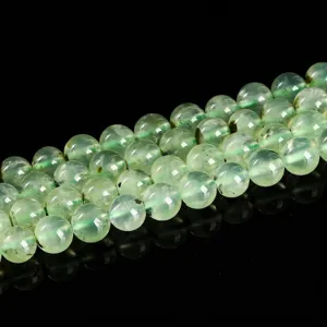 Perles rondes de haute qualité en prehnite naturelle pour la création de bijoux DIY