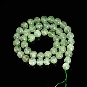 Perles rondes en pierre naturelle de préhnite verte pour la création de bijoux DIY