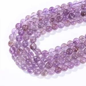 Perle tonde di ametista naturale brasiliana 5A per gioielli fai da te