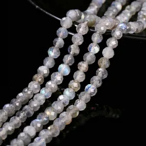 Gefacetteerde natuurlijke labradoriet kralenstrengen met blauwe flitsen voor DIY sieraden maken