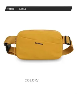 Minimalist yellow outdoor waist bag for men and women, stylish and portable chest pack
