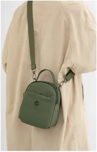 Bolso cruzado de tela oxford verde mini bolso de hombro con bolsillo y detalle de correa