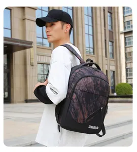 Grand sac à dos de voyage pour étudiants avec motif marbré élégant