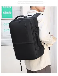 Heren zakelijke reis rugzak 17 inch laptop tas grote capaciteit detail weergave mooi.