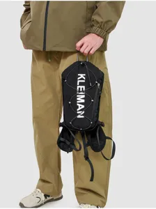 Detail view of the black Kleman hydration vest pack for marathon running and hiking