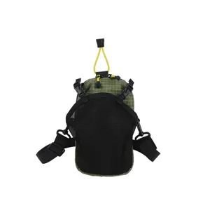 Outdoor tactical phone waist bag with grid pattern for hiking and water bottle storage