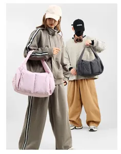 Large capacity waterproof nylon shoulder bag hobo bag for women and men daily commute fitness