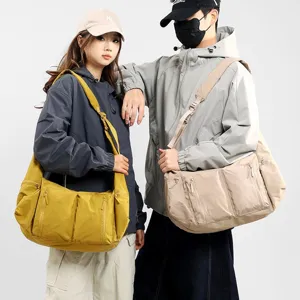 Large capacity nylon waterproof crossbody shoulder bag for men and women dumpling bag