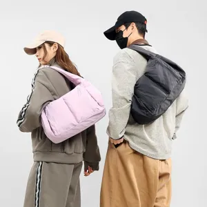 Stylish nylon crescent crossbody bag for daily wear and fitness, large capacity waterproof design.