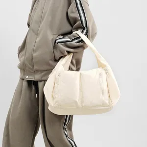Large capacity waterproof nylon shoulder bag casual hobo dumpling bag for daily commuting and travel