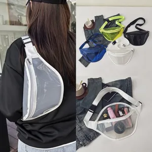 Transparent chest bag fashion clear crossbody sling bag casual streetwear fanny pack